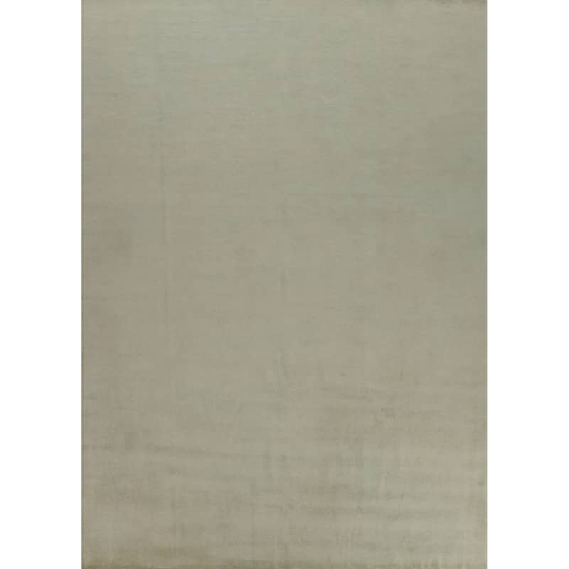 Hand Knotted Oriental 100% Wool Carpet Modern Solid Green Gabbeh Area Rug - 12' 7'' X 10' 1''