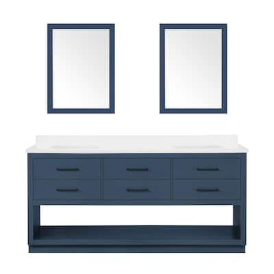 Ove Decors Rider 72 in. Double Sink Bathroom Vanity in Greyish Blue
