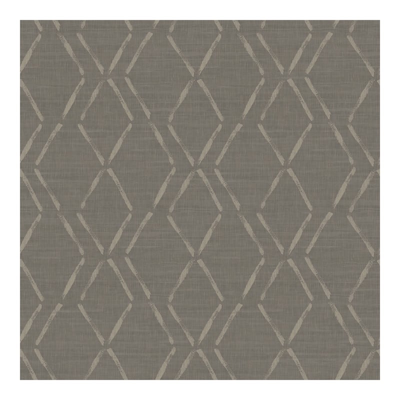 Chesapeake Tapa Brown Trellis Wallpaper - 20.5 x 396 x 0.025