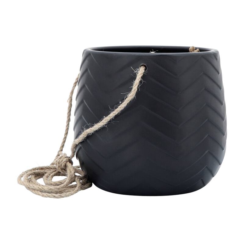 Sagebrook Home Neutral Textured Ceramic Hanging Planter