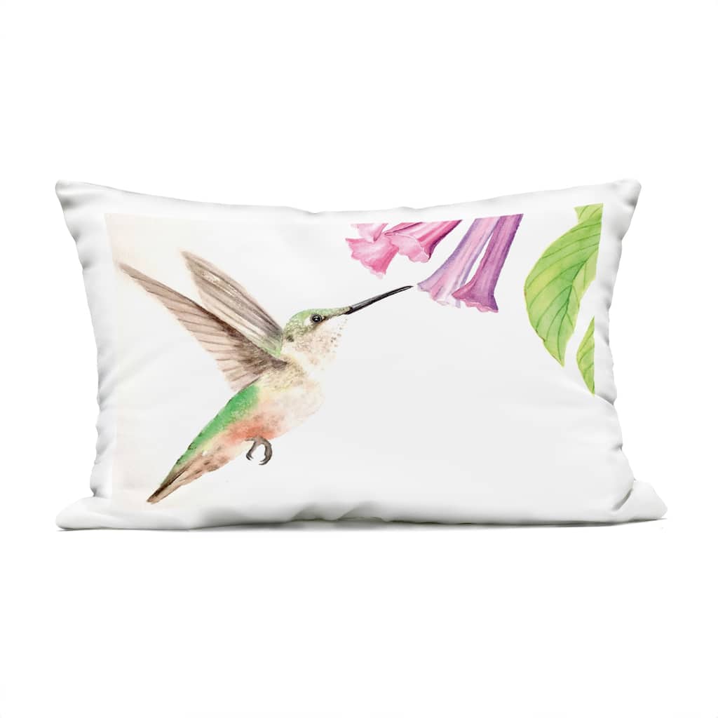 Stupell Hummingbird & Bluebell Flower Printed Outdoor Throw Pillow Design by Stephanie Fielden