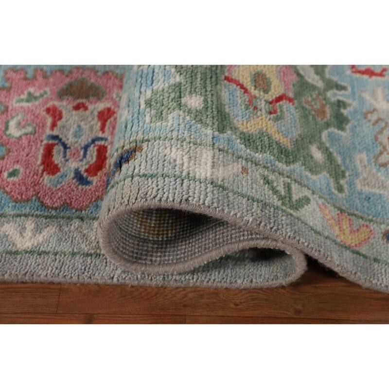 Floral Oushak Oriental Area Rug Handmade Wool Carpet - 8'11" x 11'6"