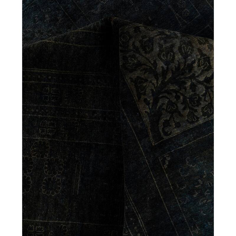 Overdyed One-of-a-Kind Hand-Knotted Area Rug - Black - 12' 2" x 18' 6"