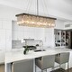 preview thumbnail 13 of 17, Modern Black Crystal Chandelier 40 in. 8-Light Kitchen Island Pendant Lighting