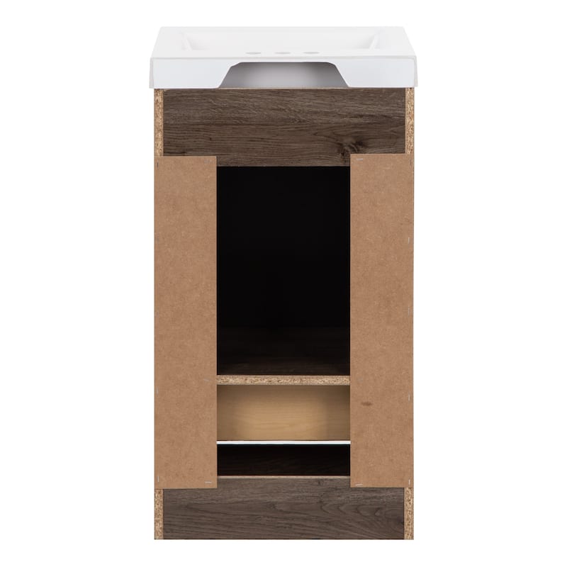 Spring Mill Nixie 18.5" Small Bathroom Vanity With Cabinet, Drawer, and White Sink Top
