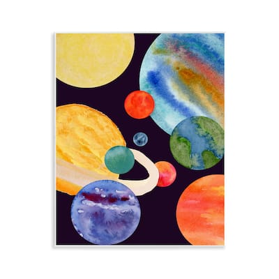 Stupell Planetary Galaxy in Space Wall Plaque Art Design By Corinne Rose Designs