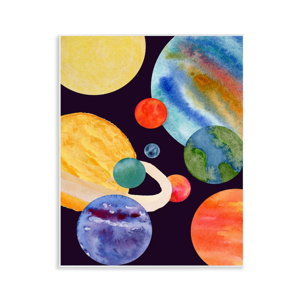 Stupell Planetary Galaxy in Space Wall Plaque Art Design By Corinne Rose Designs