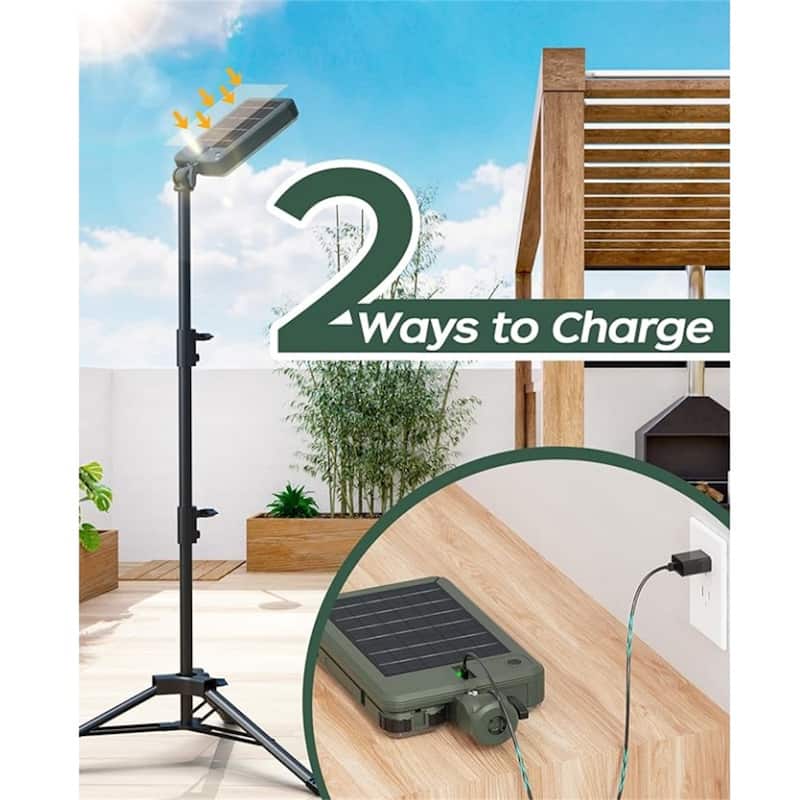 10000lm Dimmable Rechargeable Work Light w/ 2 Separate Lights, 2 Charge Ways Type C & Solar Powered