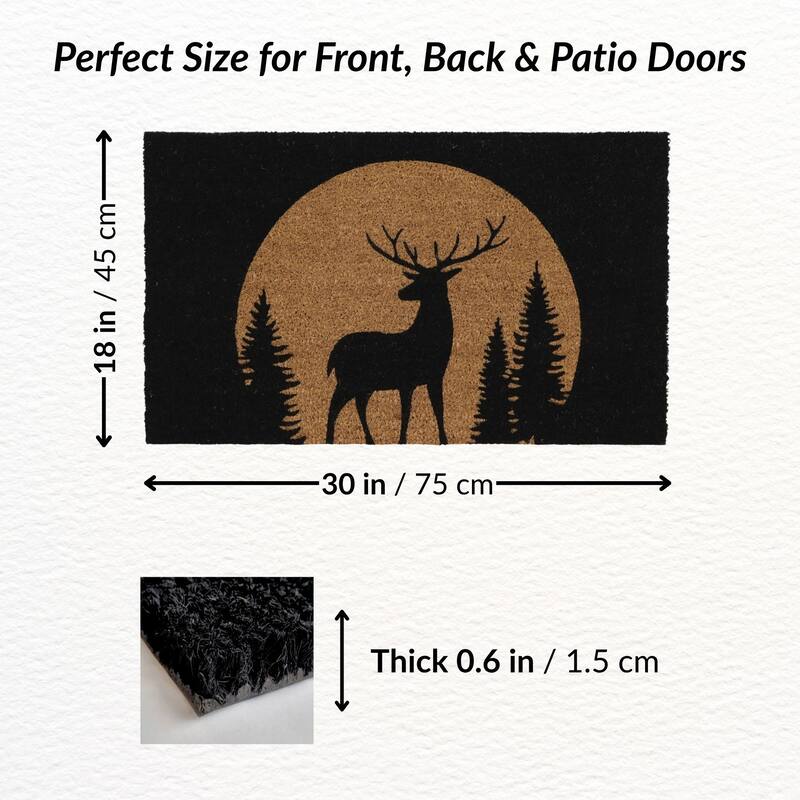 Reindeer Coir Doormat 30x18 Inches