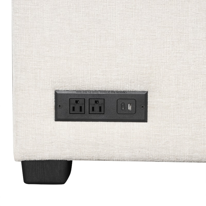 U-shaped Sectional Sofa Pull out Sofa Bed Chaise Lounge w/ USB Ports