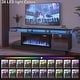 preview thumbnail 23 of 54, BOSSIN 70" Modern Electric Fireplace TV Stand, with Electronic Flame and LED Lights, High Gloss Finish Entertainment Center