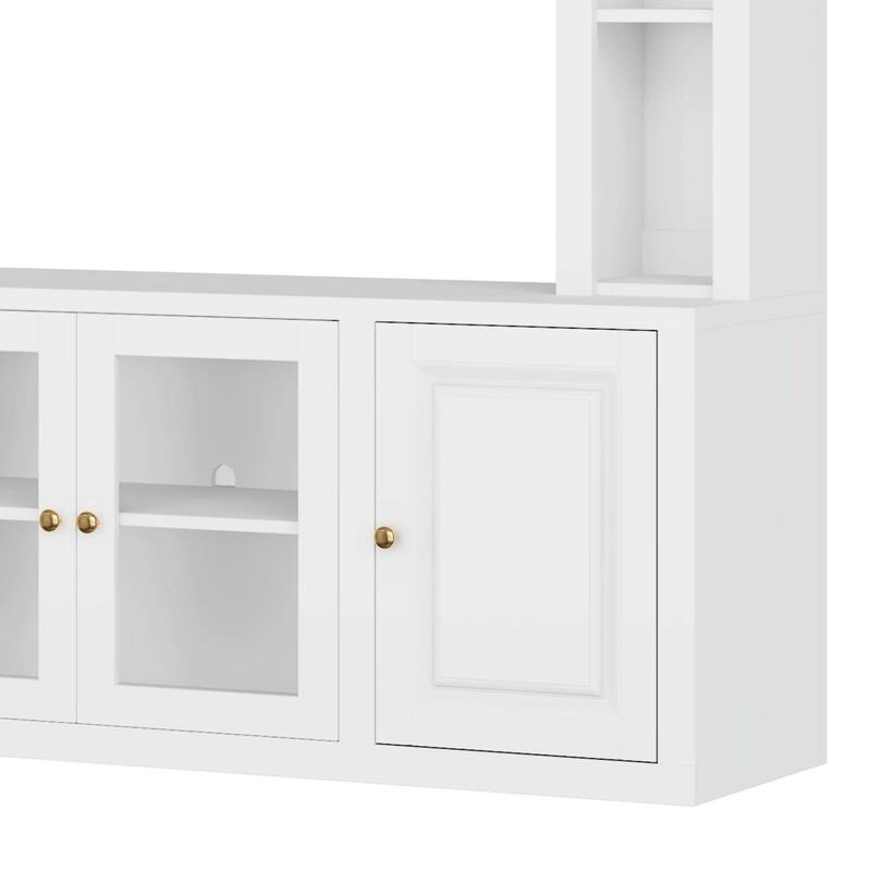 4-Piece Modern Entertainment Center Wall Unit with Bookshelves - All-in-1 Large TV Stand for TVs Up to 80"