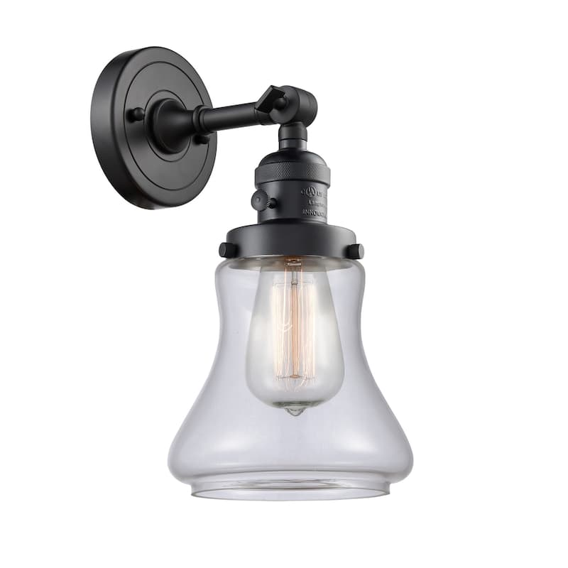 Innovations Lighting Bellmont Single Light 11" Tall Bathroom Sconce - - Matte Black / Clear