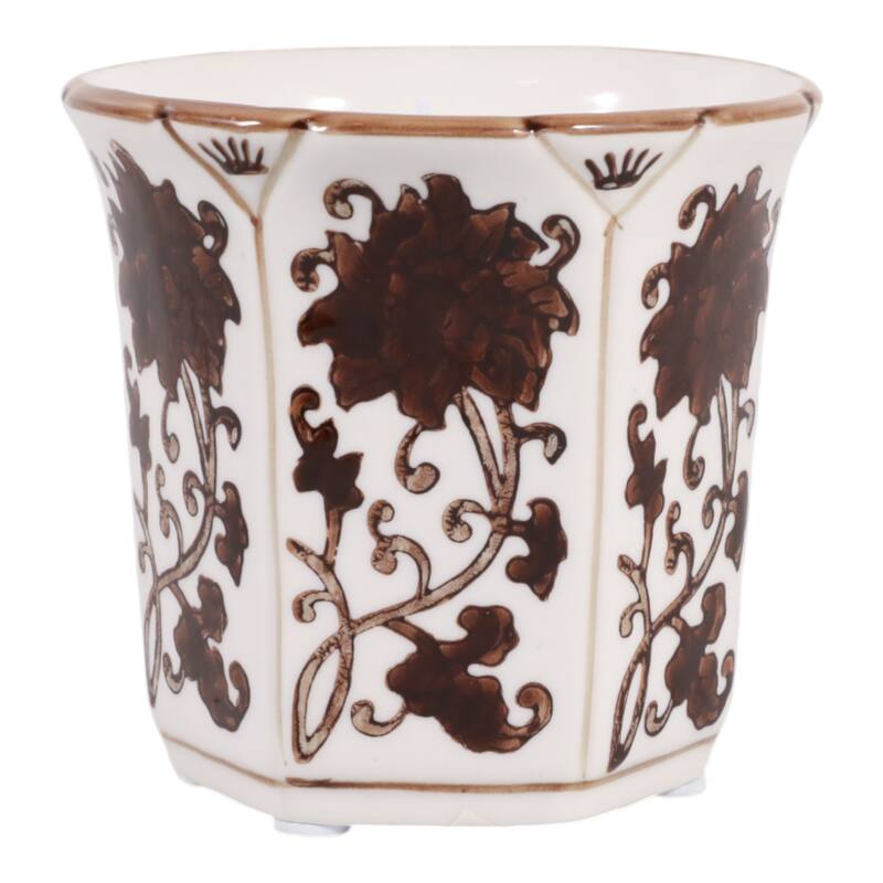 Modern Chinoiserie Ceramic Candle - Lavender Verbena Scented - 4.0"