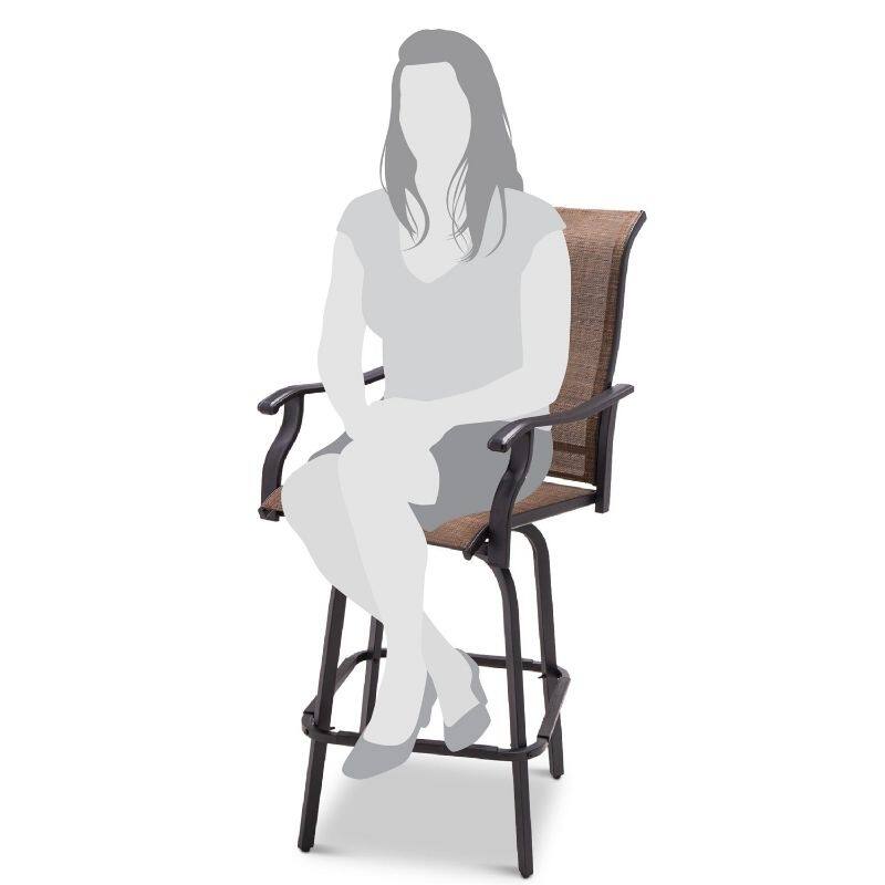 Set of 2 All-Weather Mesh Swivel Barstools
