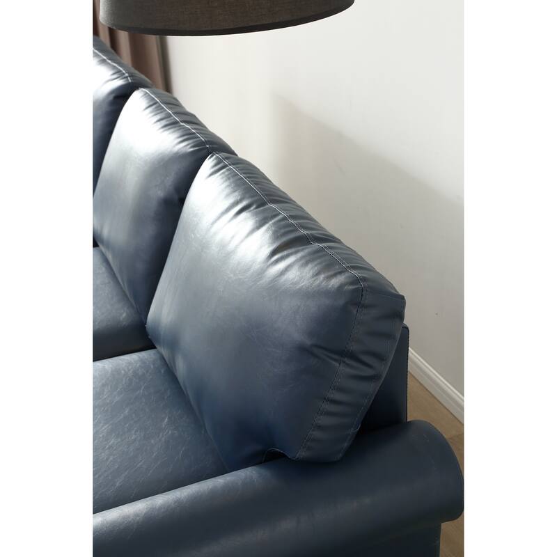 2+3 Seat Faux Leather Sofa with Storage - Durable Build, Stylish Nailhead Trim