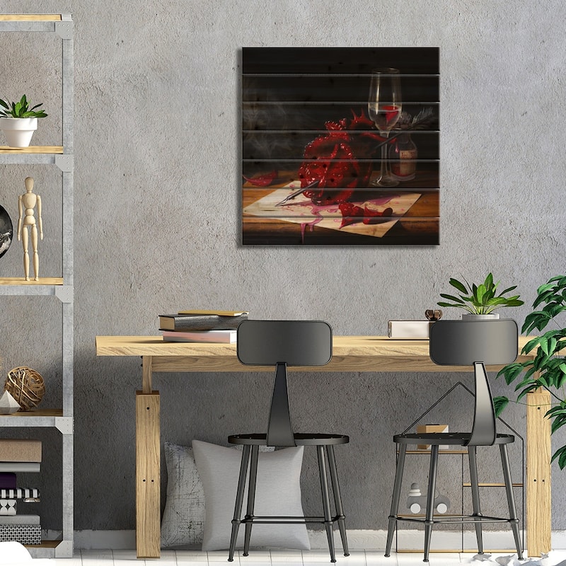 Love Slowly Kills III Print On Wood by Adrian Borda - Multi-Color