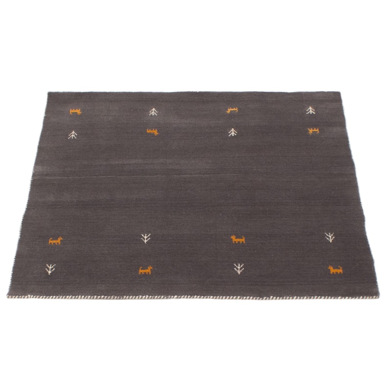 Kashkuli Gabbeh Grey Rug 3'9" x 3'10" - 3'9 x 3'10