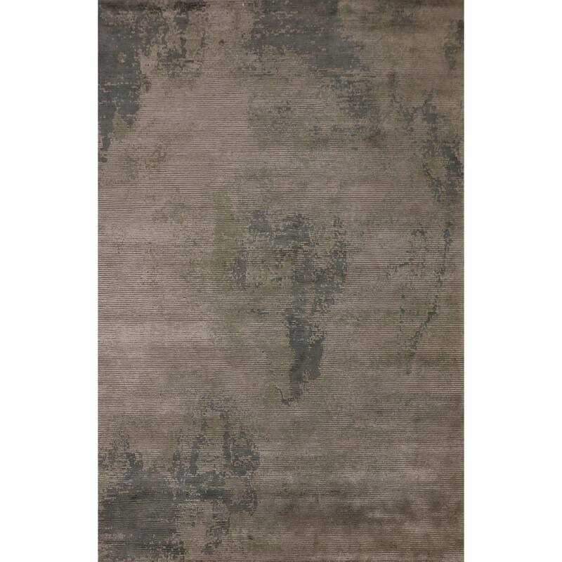Striped / Abstract Oriental Area Rug Handmade Wool Carpet - 6'0"x 9'1"