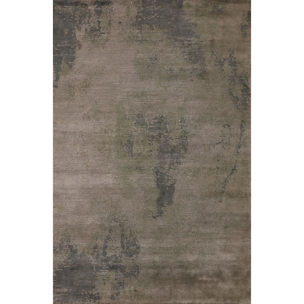 Striped / Abstract Oriental Area Rug Handmade Wool Carpet - 6'0"x 9'1"