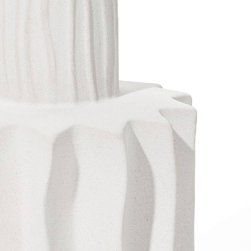 White Fluted Stoneware Table Vase (Single)