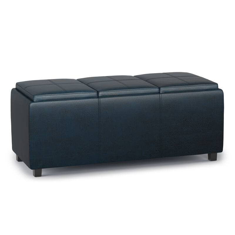 WYNDENHALL Franklin 42-in. Wide Contemporary Rectangular Storage Ottoman