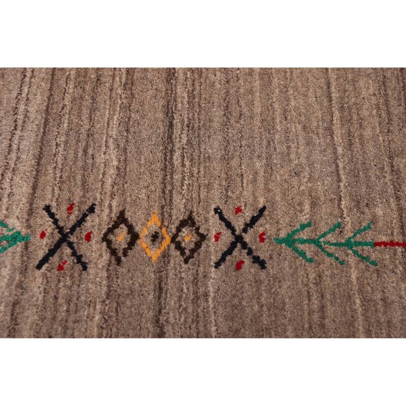 ECARPETGALLERY Hand Loomed Kashkuli Gabbeh Grey Wool Rug - 5'0 x 8'0