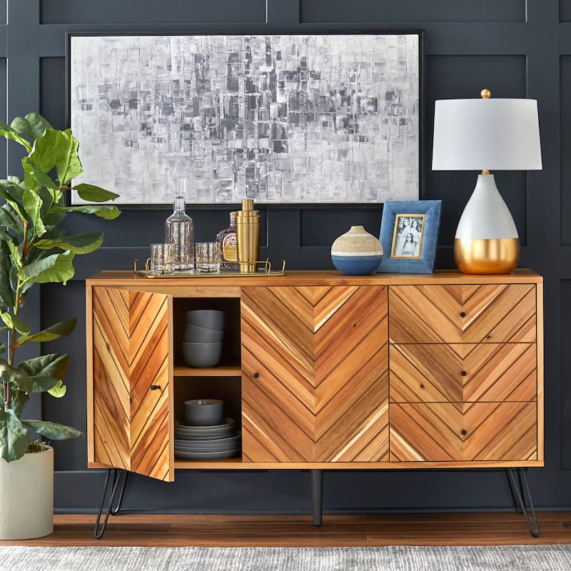 Lifestorey Alexandria Oak Finish 2-door 3-drawer Buffet