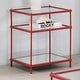 preview thumbnail 3 of 5, Scoles Contemporary 18-inch Glass Top 2-Shelf Side Table by Furniture of America Red