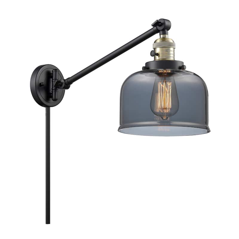 Innovations Lighting Large Bell Single Light 25" Tall Wall Sconce / - Black / Antique Brass / Plated Smoked