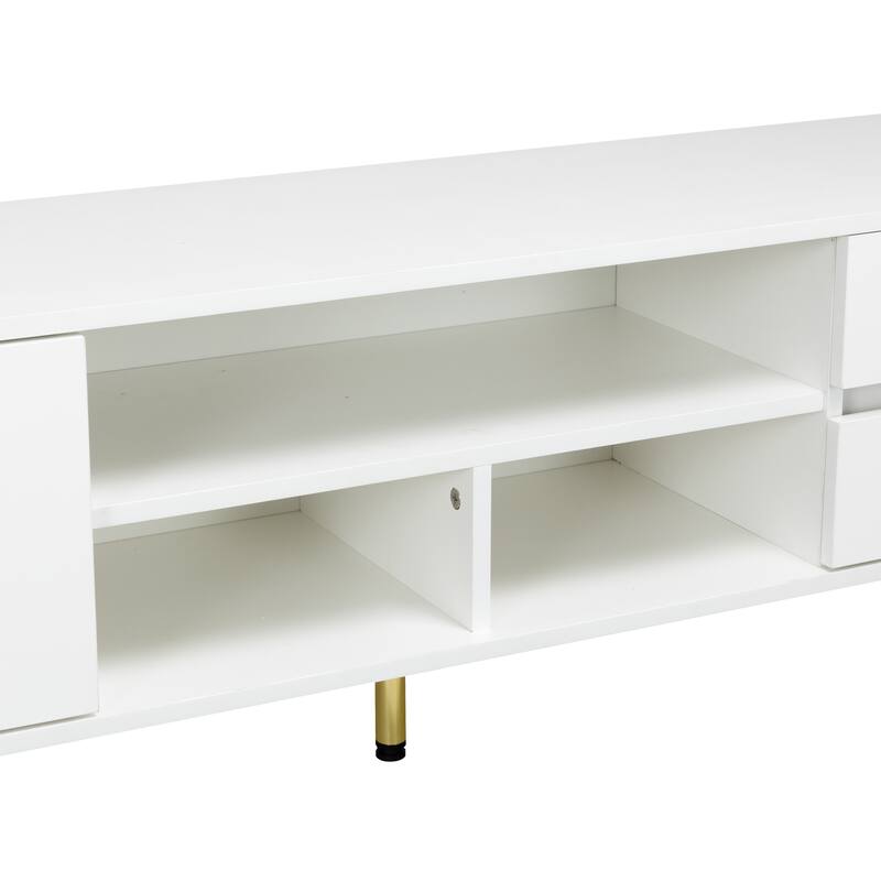TV Stand Entertainment Center TV Cabinet With LED Remote Control Lights, For TVs 60-69 Inches Media Console Table