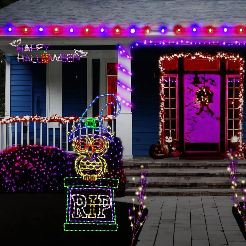 LED Lighted Rest in Peace Tombstone Outdoor Halloween Decoration - 36"