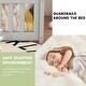preview thumbnail 5 of 7, Twin Size Floor Bed with Door & Fence, Wooden Montessori Bed for Kids