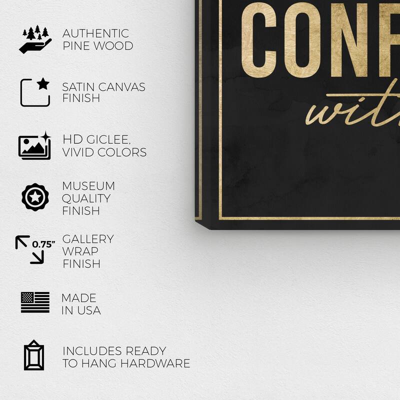Wynwood Studio Canvas Typography and Quotes Without Ego Black Gold and Metallic Gold Modern & Contemporary Wall Art Canvas Print