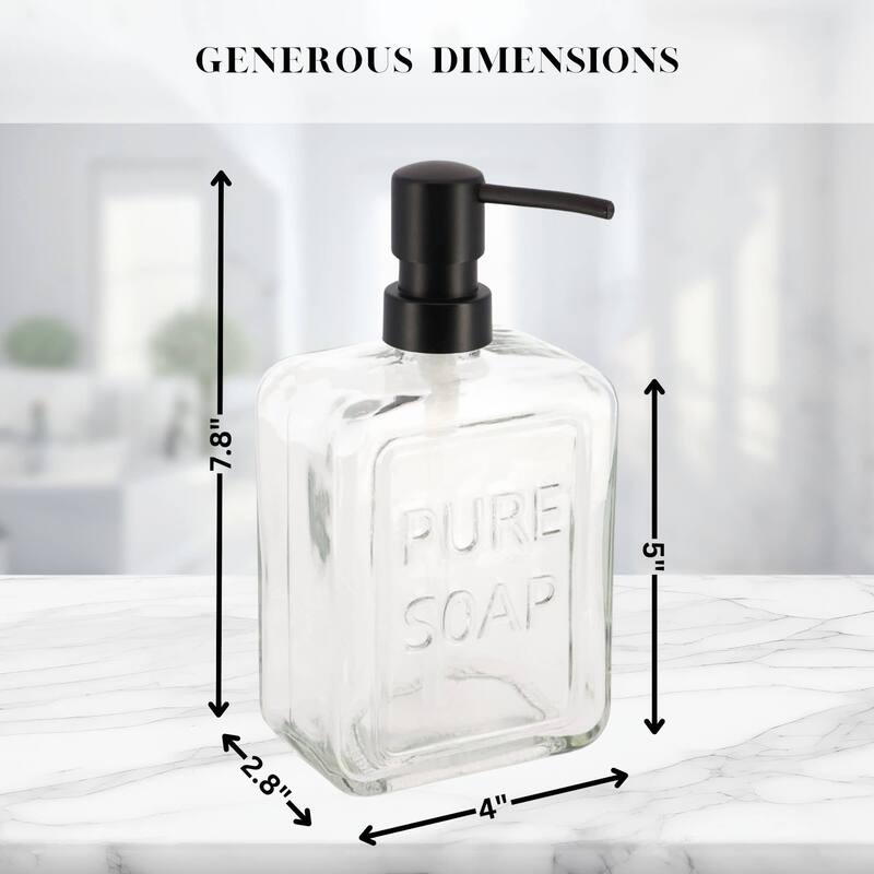 vintage Glass Soap Dispenser PURE SOAP 18 FL OZ - 18 Fl Oz