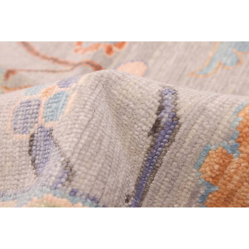 ECARPETGALLERY Hand-knotted Modern Oushak Grey Wool Rug - 9'1 x 11'10