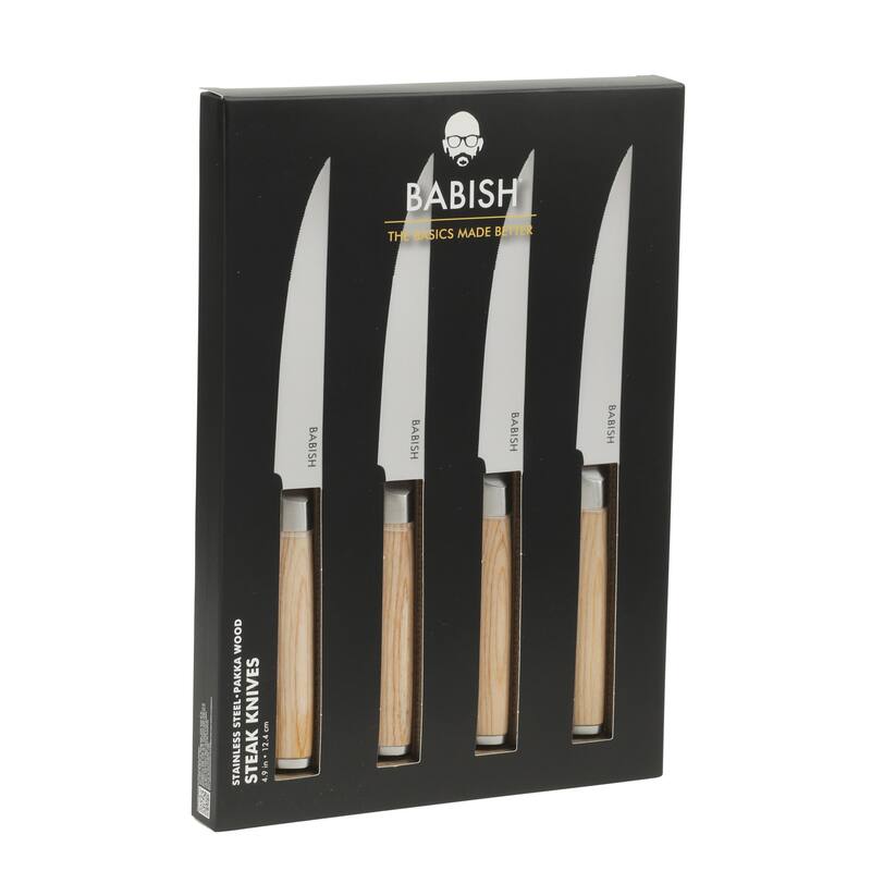 Babish High-Carbon 1.4116 German Steel 4 Pack 5" Steak Knife Set
