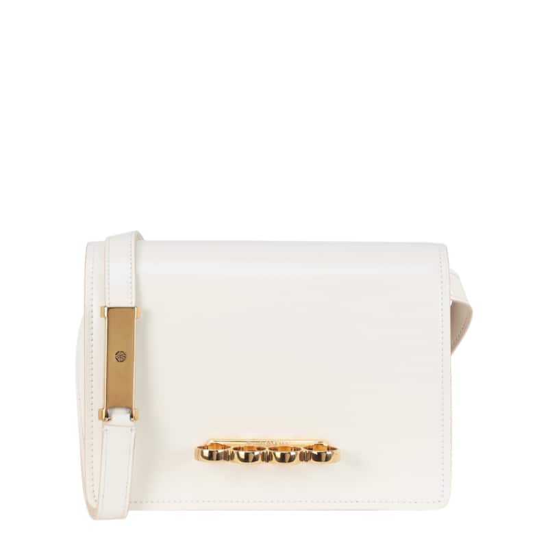 Alexander McQueen Four Ring Crossbody Bag - White
