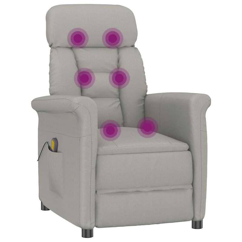 vidaXL Massage Chair Dark Grey/Light Grey/Cream Microfibre Fabric