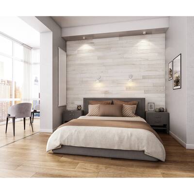 NaturaPlank Peel and Stick Real Wood Wall Panels with 3M Adheisive Tape, Antique White
