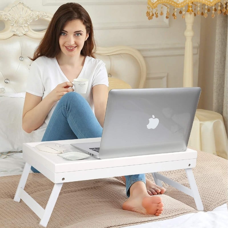 Bed Tray Table Breakfast Food Tray - 19.68"D x 12.2"W x 6.69"H