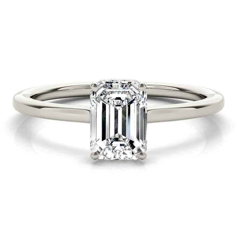 Auriya 14k White Gold Lab Grown Emerald Diamond Halo Engagement Ring 0.50 to 5.00 ct. tw. (F-G VS)