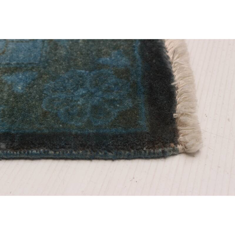 ECARPETGALLERY Hand-knotted Vibrance Light Denim Blue Wool Rug - 6'1 x 8'5
