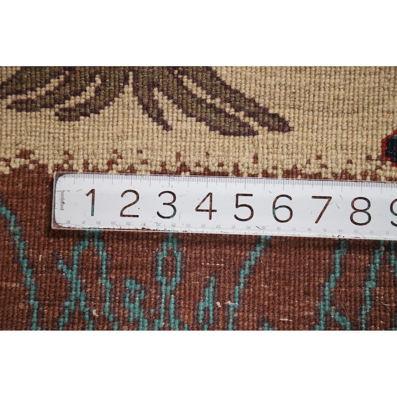 Animals Design Kazak Foyer Rug Handmade Traditional Beige Wool Carpet - 2'0" x 3'0"