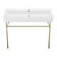 Claire Ceramic Console Sink White Basin Gold Legs
