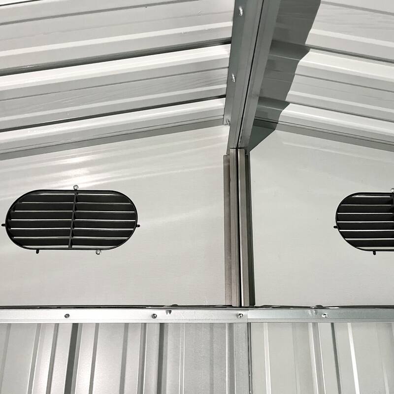 8x10 FT Outdoor Storage Shed, Large Metal Tool Sheds with Window and Lockable Doors, Garden Shed for Backyard Garden
