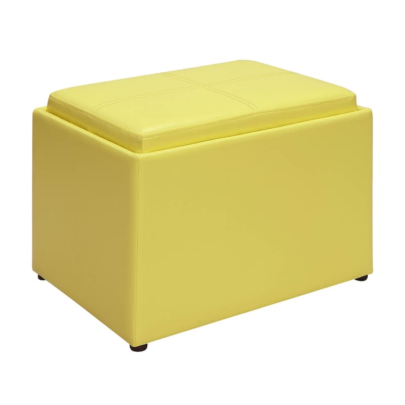 Storage Ottoman with Reversible Tray - Decorative and Functional Accent with Hidden Storage for Modern Living Rooms