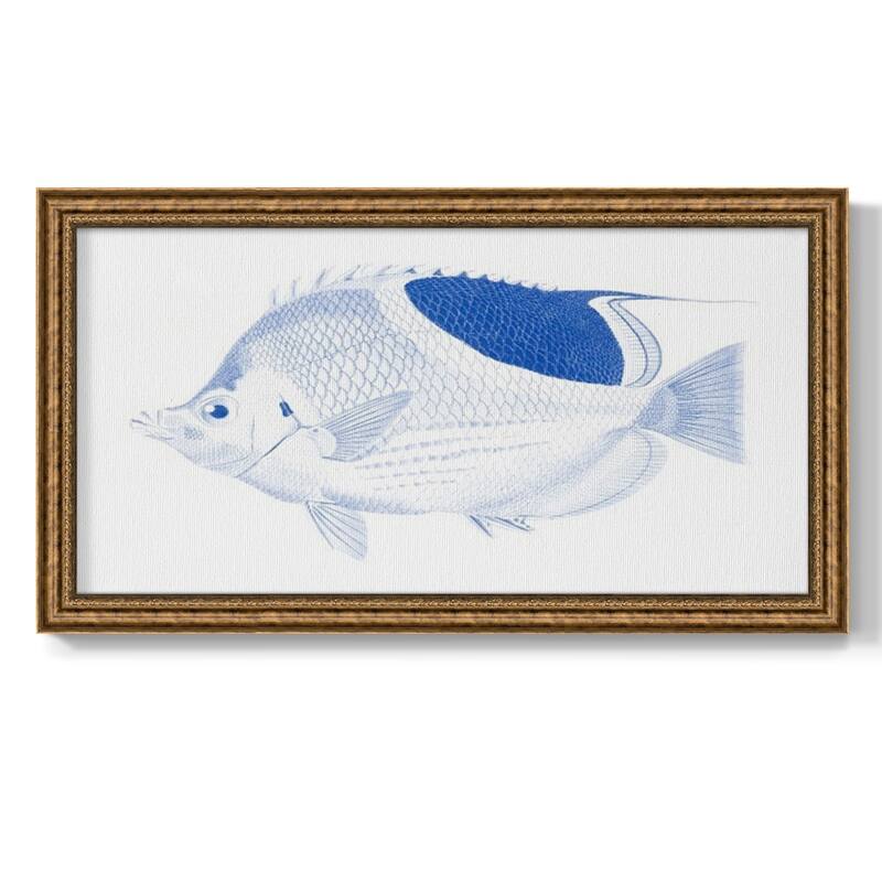 Blue & White Tropical Fish I Premium Framed Canvas- Ready to Hang