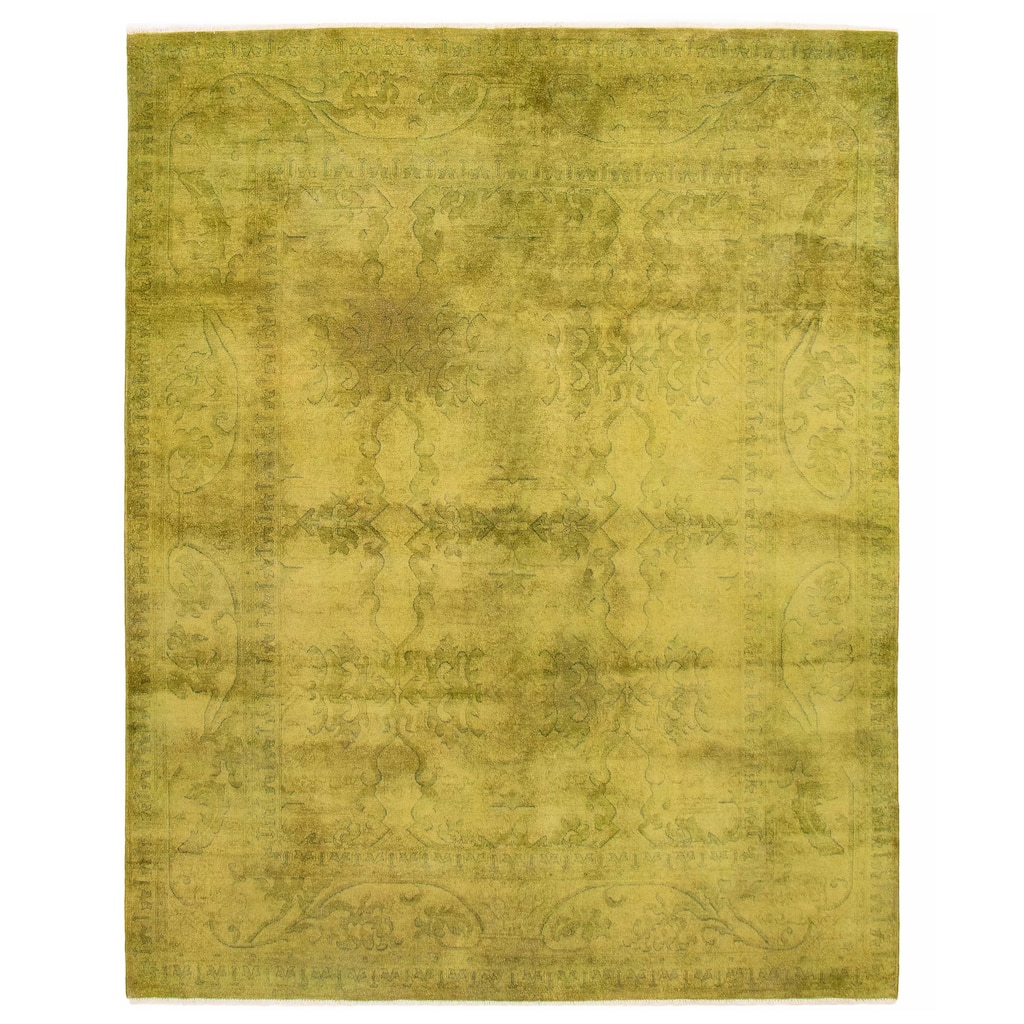 ECARPETGALLERY Hand-knotted Vibrance Lime Wool Rug - 7'10 x 9'10