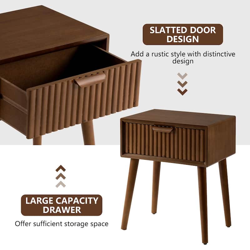 SUNBURY Mid-Century End Table with Drawer